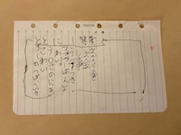 ロクくんが書いてくれた「トトの1等賞」メモ。