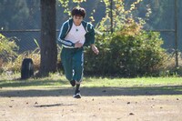 30m走に挑戦するタクヤ。