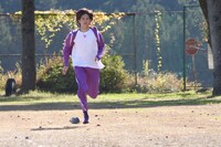 30m走に挑戦するリョウガ。