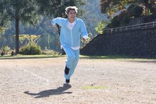 30m走に挑戦するアロハ。