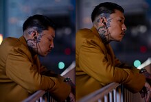 舐達麻がモデルを務める「Beats Flex『WACKO MARIA Leopard Limited Edition』」製品イメージ。