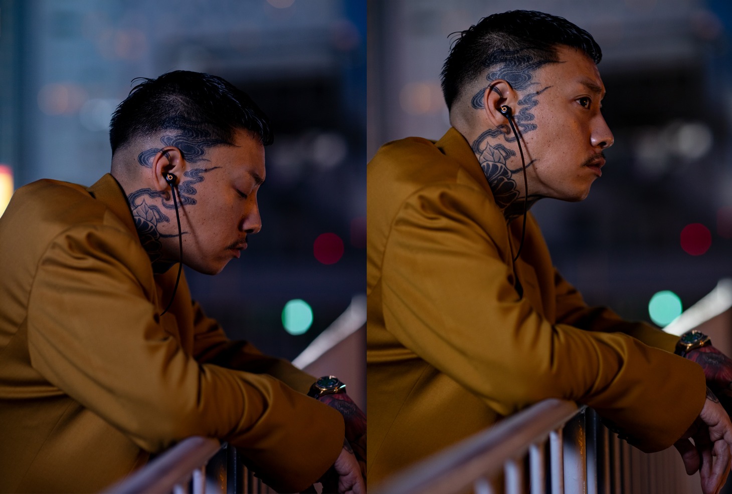 舐達麻がモデルを務める「Beats Flex『WACKO MARIA Leopard Limited Edition』」製品イメージ。