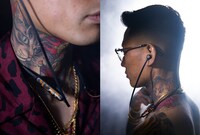 舐達麻がモデルを務める「Beats Flex『WACKO MARIA Leopard Limited Edition』」製品イメージ。