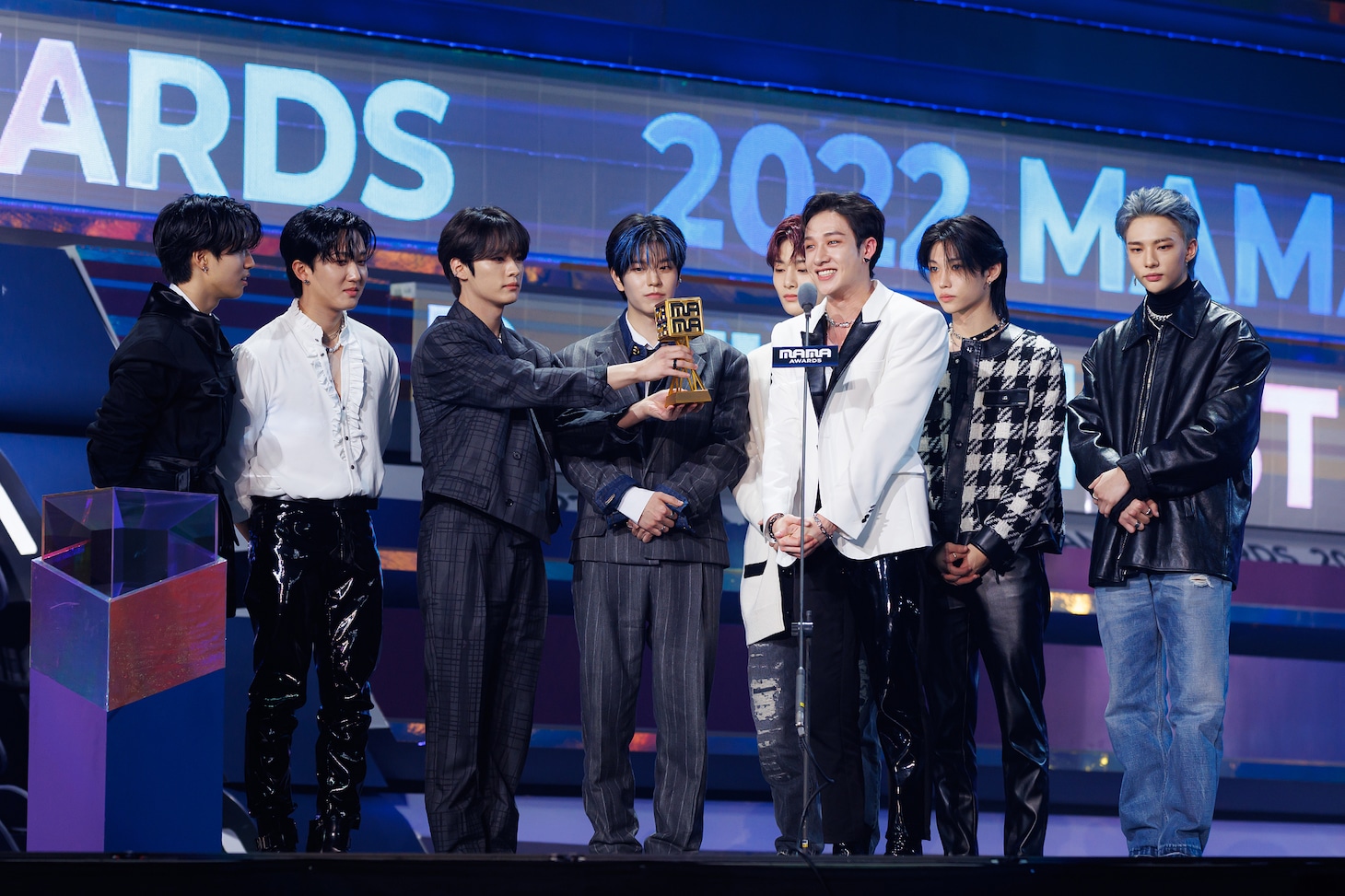 「The Most Popular Group」を受賞したStray Kids。 (c)CJ ENM Co., Ltd, All Rights Reserved