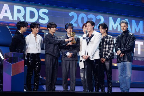 「The Most Popular Group」を受賞したStray Kids。 (c)CJ ENM Co., Ltd, All Rights Reserved