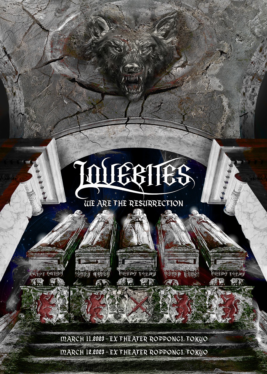 LOVEBITES 『WE ARE THE RESURRECTION』ポスター WE ARE THE RESURRECTION」告知ビジュアル - LOVEBITES新体制で