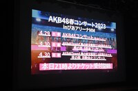 「AKB48劇場17周年特別記念公演」のスクリーンを通じて新規公演情報がサプライズ発表された。(c)AKB48