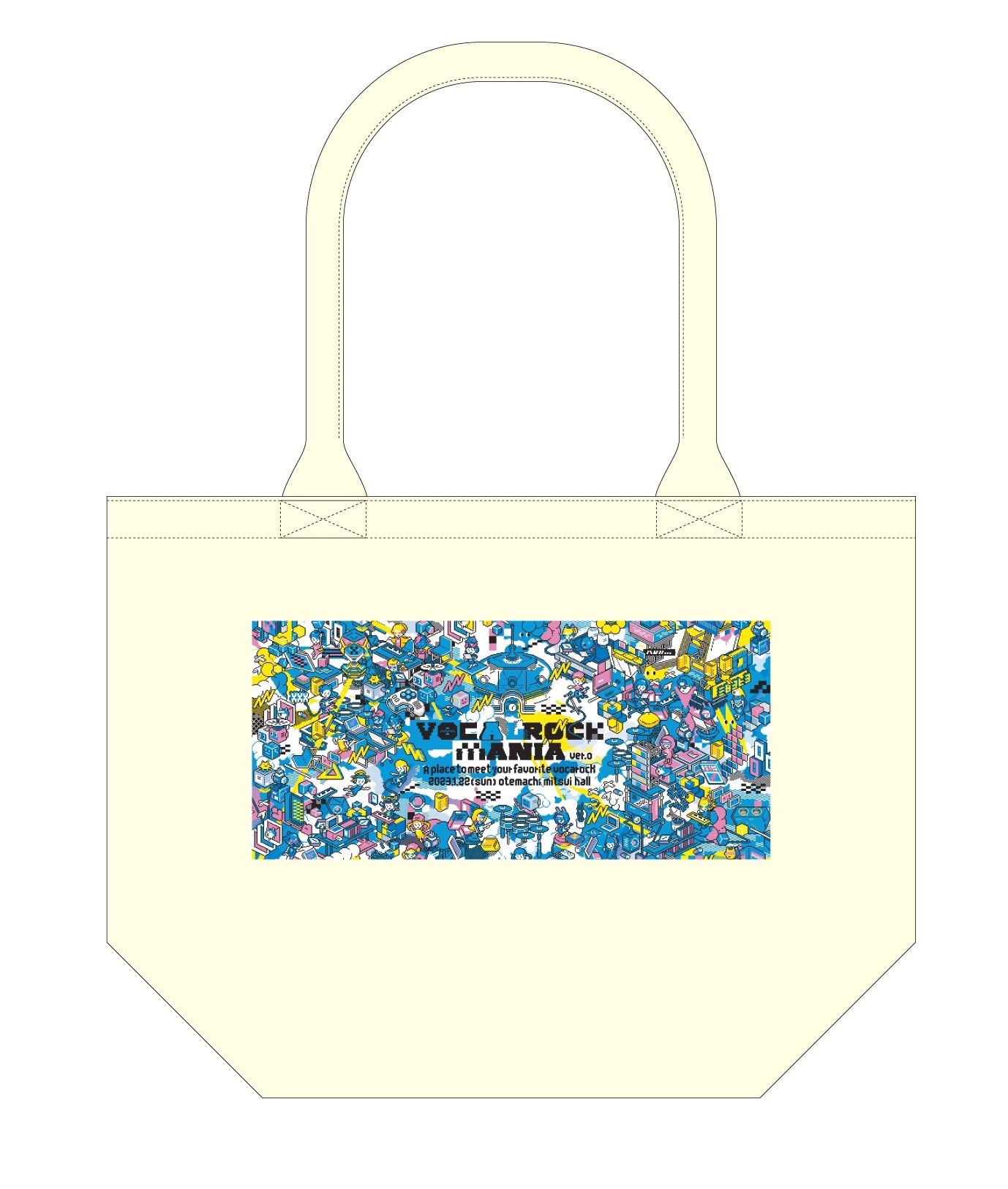 「VOCALOCK MANIA～ver.0～」の来場者にプレゼントされるエコバッグ。