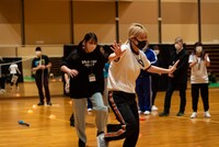 障害物走の様子。