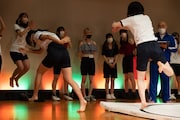 相撲の様子。