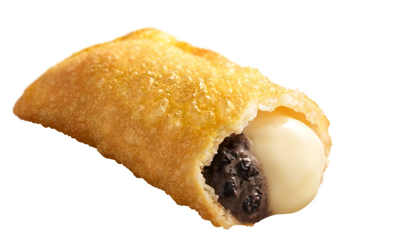 日本マクドナルド「とろけるホットパイ」の「クッキー＆クリームパイ」ビジュアル。