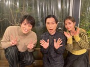 左から鈴木伸之、岩井勇気（ハライチ）、田中みな実。(c)カンテレ