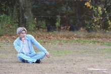 バッターボックスに座るアロハ。