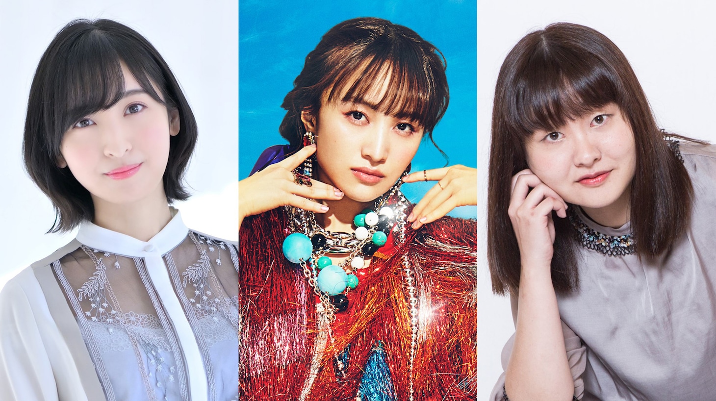 左から佐倉綾音、百田夏菜子、吉住。