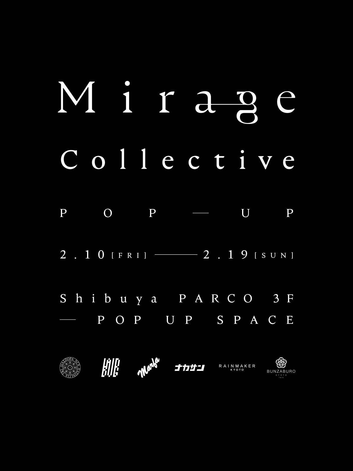 「Mirage Collective POP-UP」告知ビジュアル