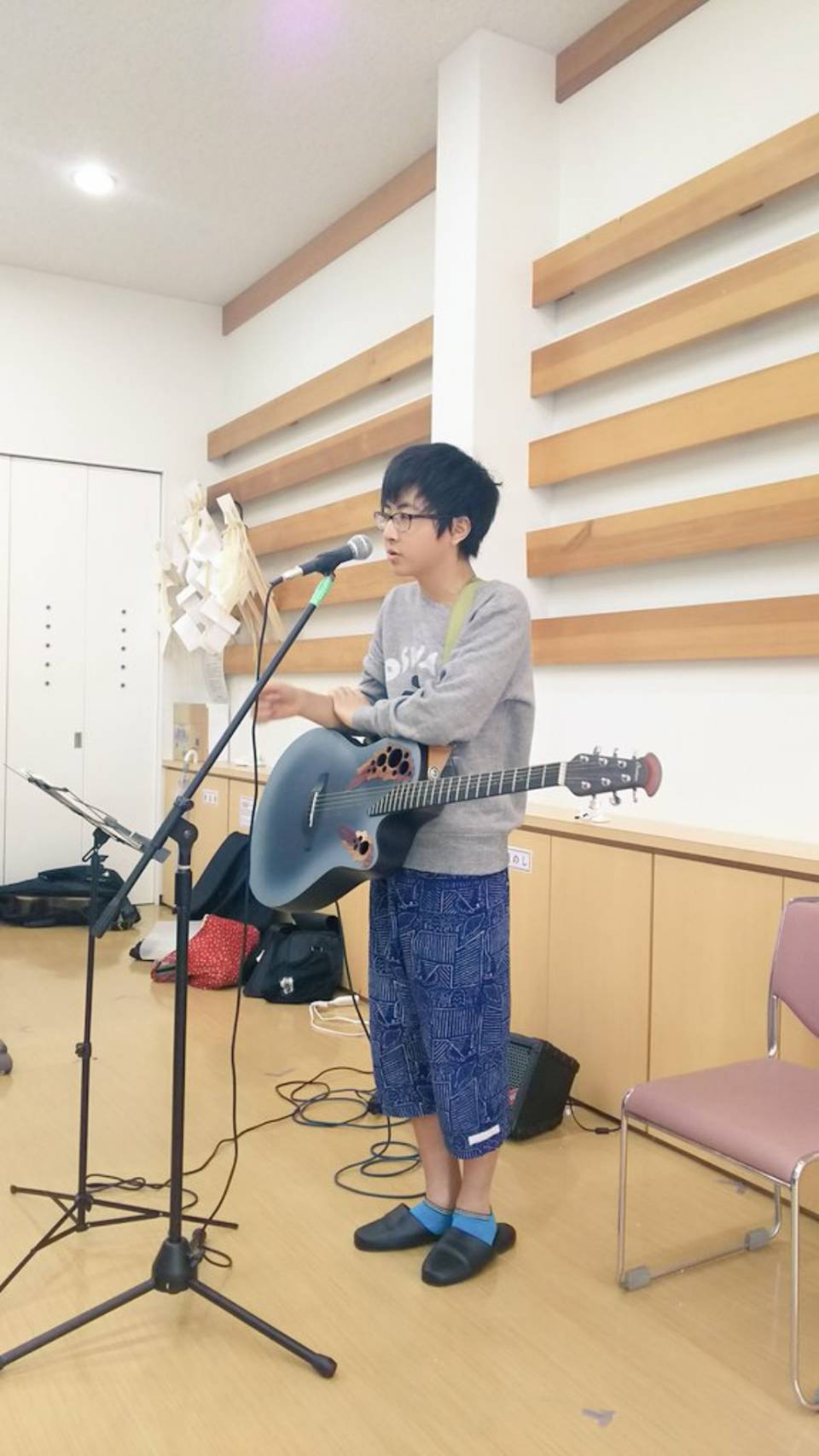 15歳の頃、静岡・肴町公会堂にて。