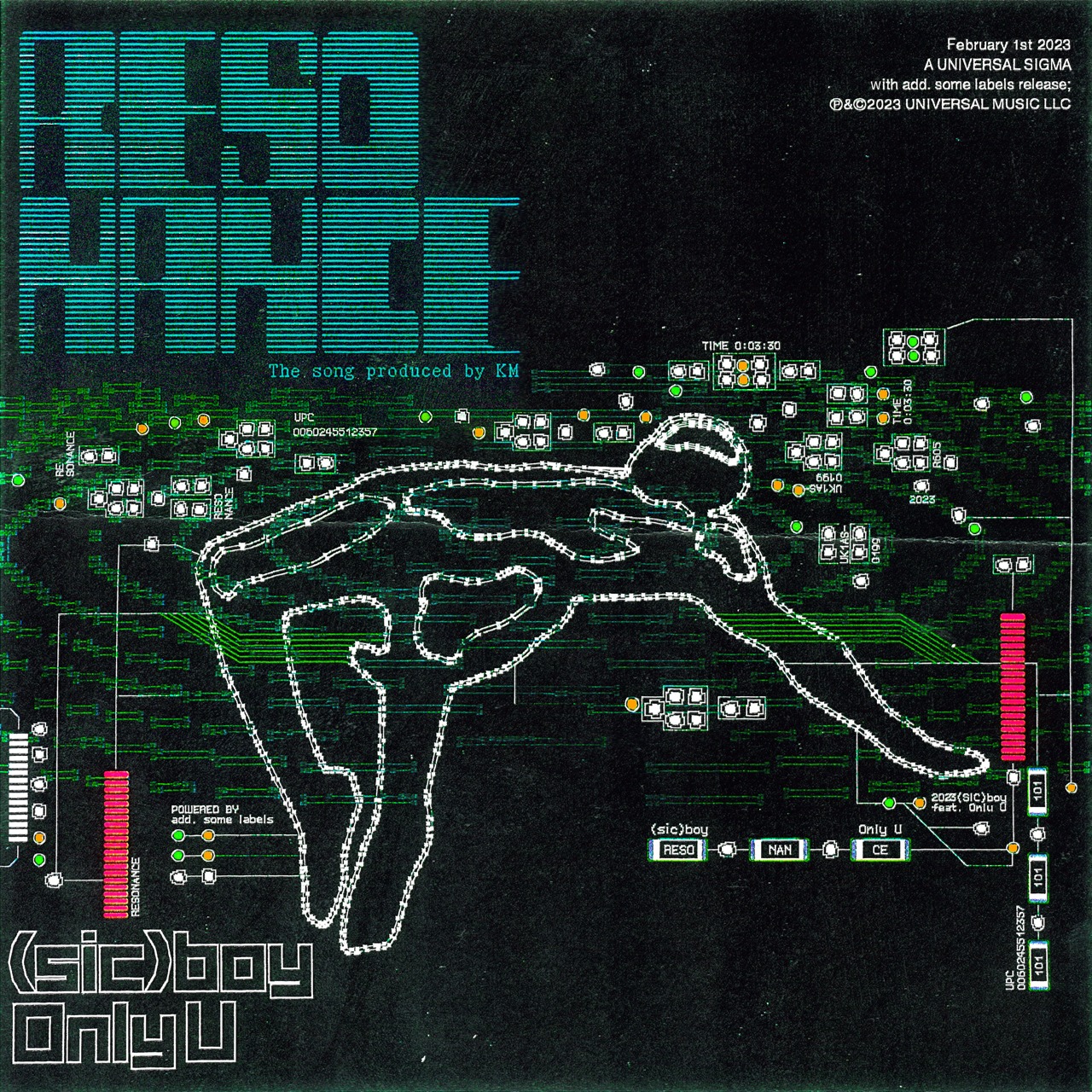 (sic)boy「Resonance feat. Only U（Prod. KM）」配信ジャケット