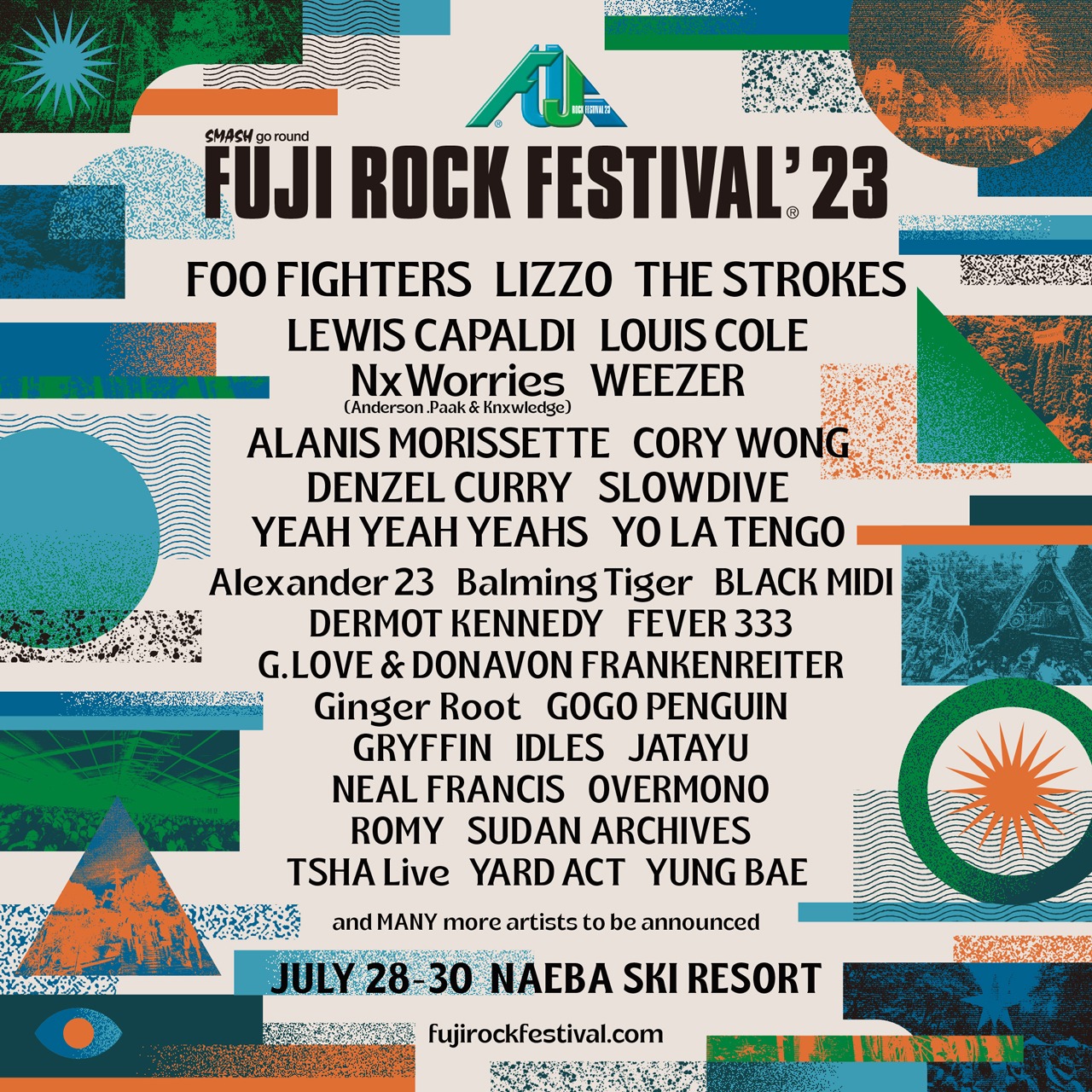 「FUJI ROCK FESTIVAL '23」出演アーティスト第1弾告知ビジュアル