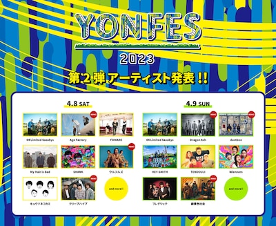 「YON FES 2023」出演アーティスト第2弾告知ビジュアル