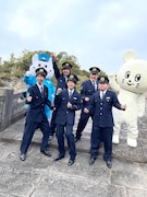 キュウソネコカミとネズミくん、和歌山県警シンボルマスコットのきしゅう君。