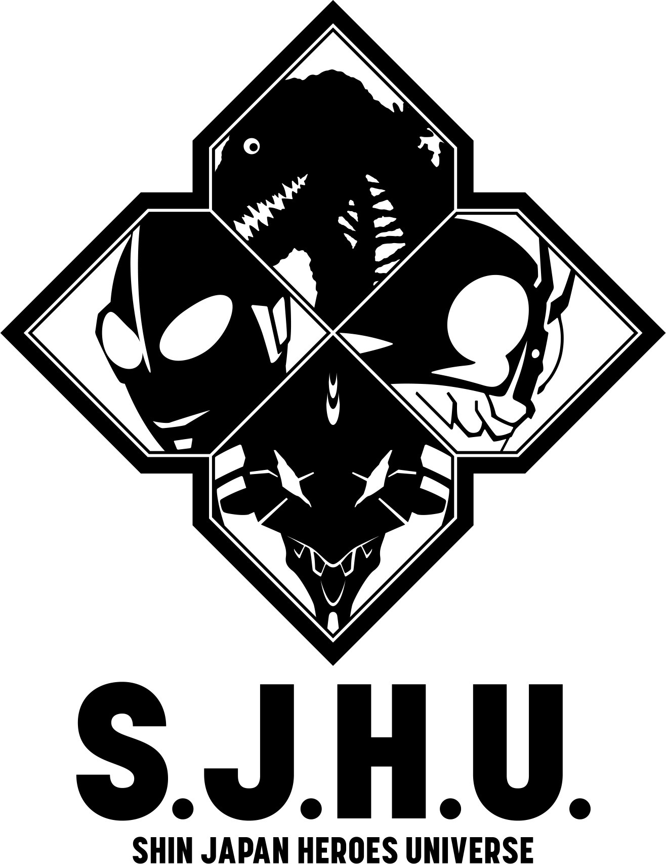 「シン・ジャパン・ヒーローズ・ユニバース」ロゴ (c)TTITk (c)TOHO CO., LTD. (c)カラー (c)2021「シン・ウルトラマン」製作委員会 (c)円谷プロ (c)石森プロ・東映/2023「シン・仮面ライダー」製作委員会