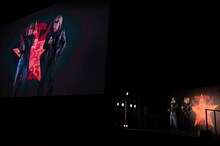 ライブ上映に駆けつけたB'z。（撮影：達川範一）