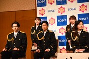 上段左から福田朱里(STU48)、斉藤真木子(SKE48)。下段左から町田啓太、松本利夫、伍代夏子。