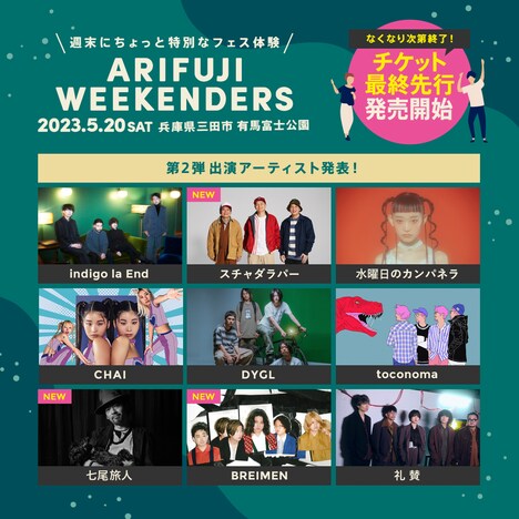 「ARIFUJI WEEKENDERS」出演アーティスト一覧