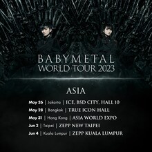 「BABYMETAL WORLD TOUR 2023 ASIA」告知画像