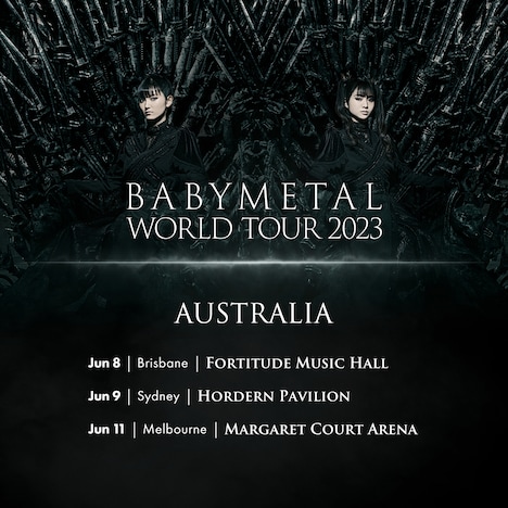 「BABYMETAL WORLD TOUR 2023 AUSTRALIA」告知画像