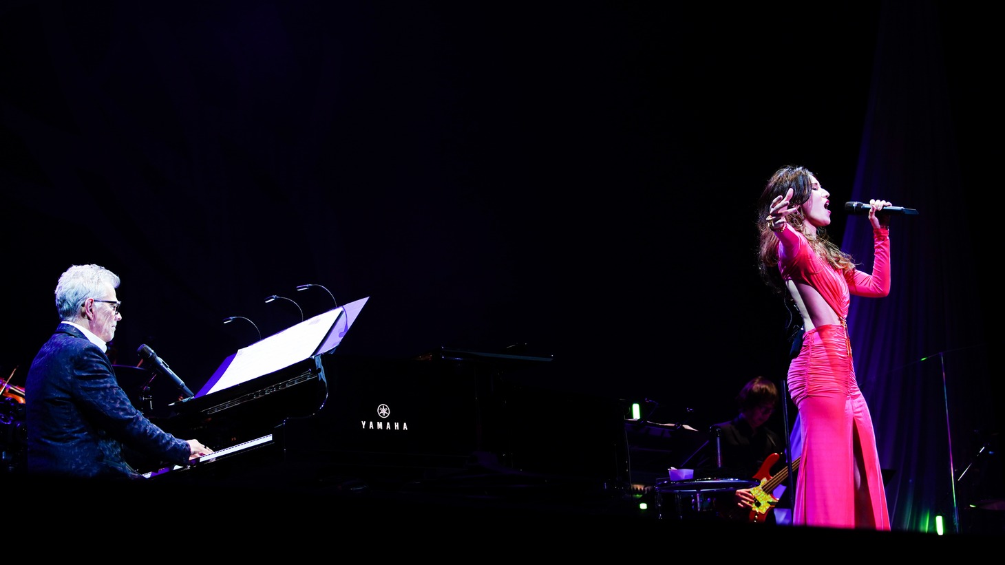 左からデイヴィッド・フォスター、宮崎薫。（撮影：今井俊彦）