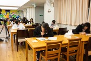 学力テスト中の様子。