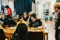 朝食時の様子。