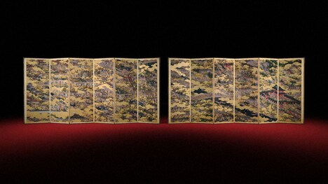 東京・東京国立博物館蔵の国宝「洛中洛外図屛風 舟木本」を高解像度カメラで撮影し、NHKが制作した8K画質の超高精細CG。(写真提供:NHK)