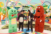 左からガチャピン、爆チュー問題、ムック。(c)ガチャムク
