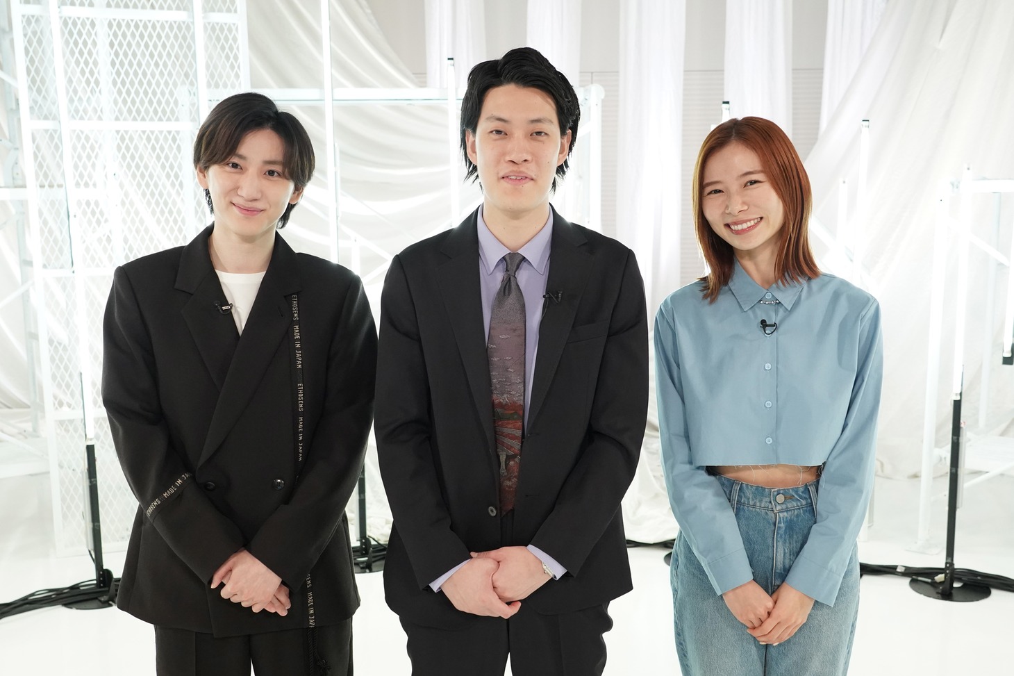 左から京本大我（SixTONES）、粗品（霜降り明星）、朝日奈央。(c)日本テレビ
