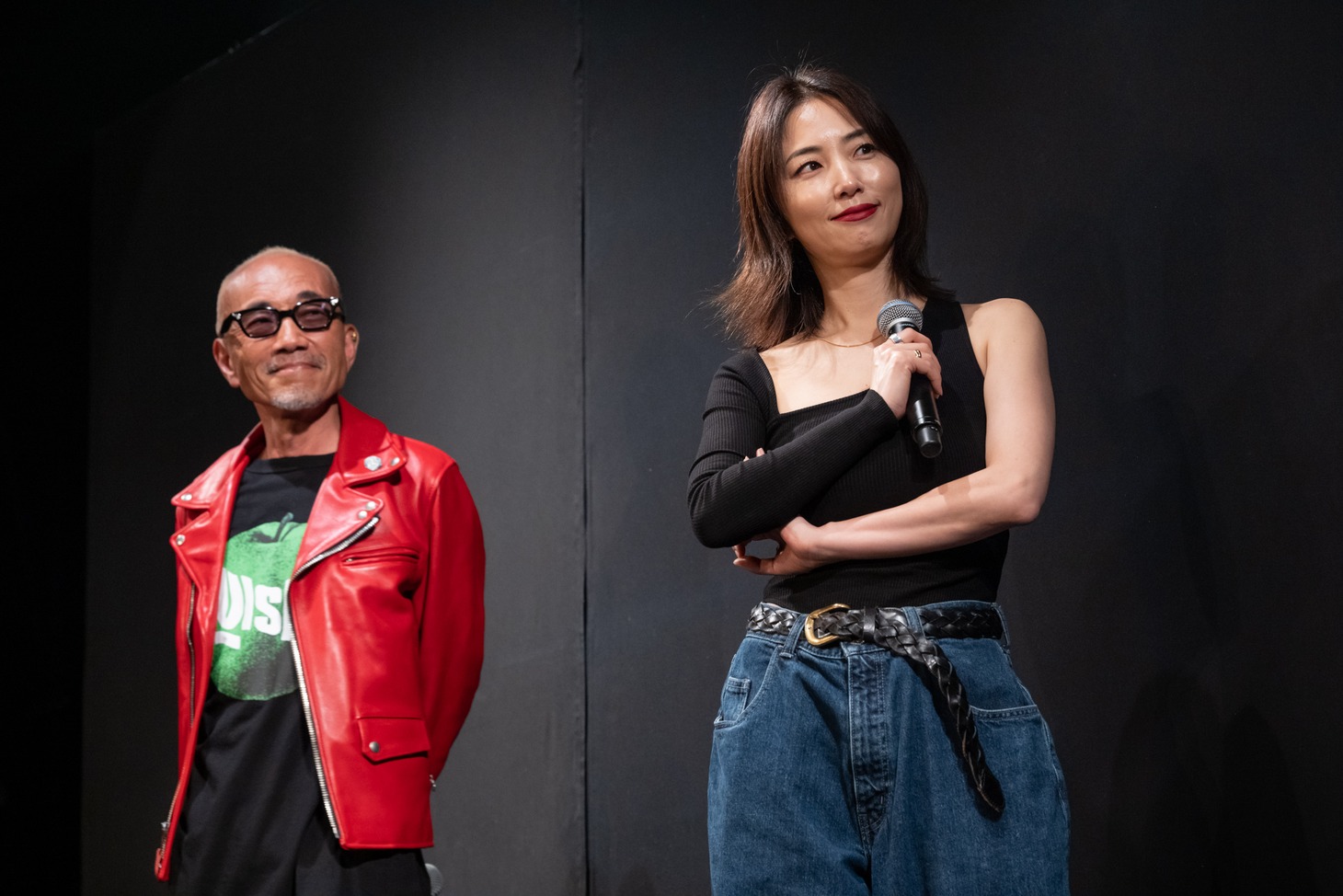 竹中直人とMEGUMI。（撮影：石橋俊治）