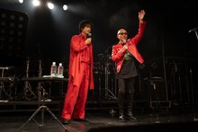 斎藤工と竹中直人。（撮影：石橋俊治）