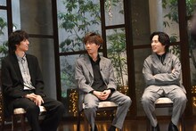 左から古川毅（SUPER★DRAGON）、リョウガ（超特急）、吉田仁人（M!LK）。