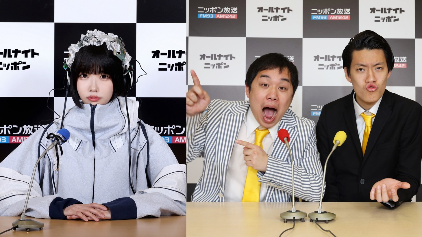 左からあの、霜降り明星。