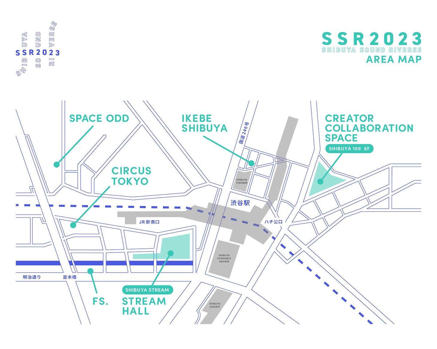 「SHIBUYA SOUND RIVERSE 2023」会場マップ