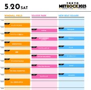 「TOKYO METROPOLITAN ROCK FESTIVAL 2023」5月20日公演タイムテーブル