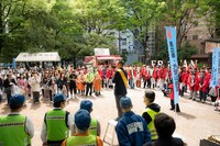 清掃開始前のセレモニーの様子。