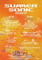 「SUMMER SONIC 2023」大阪公演の出演者一覧。