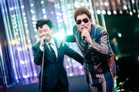 「SONGS」より、左から浜野謙太（在日ファンク）、鈴木雅之。（写真提供：NHK）