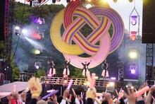 ももいろクローバーZ「ももクロ春の一大事2023 in 福山市 ～笑顔のチカラ つなげるオモイ～」4月23日公演の様子。