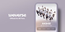 WeverseのAKB48コミュニティの告知ビジュアル。