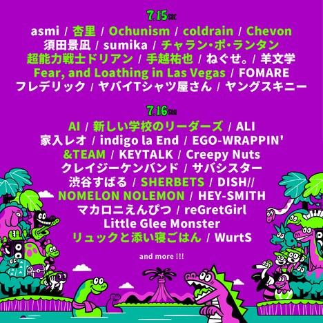 「JOIN ALIVE 2023」出演アーティスト第2弾告知ビジュアル