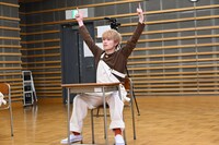 ガッツポーズを見せるマサヒロ。