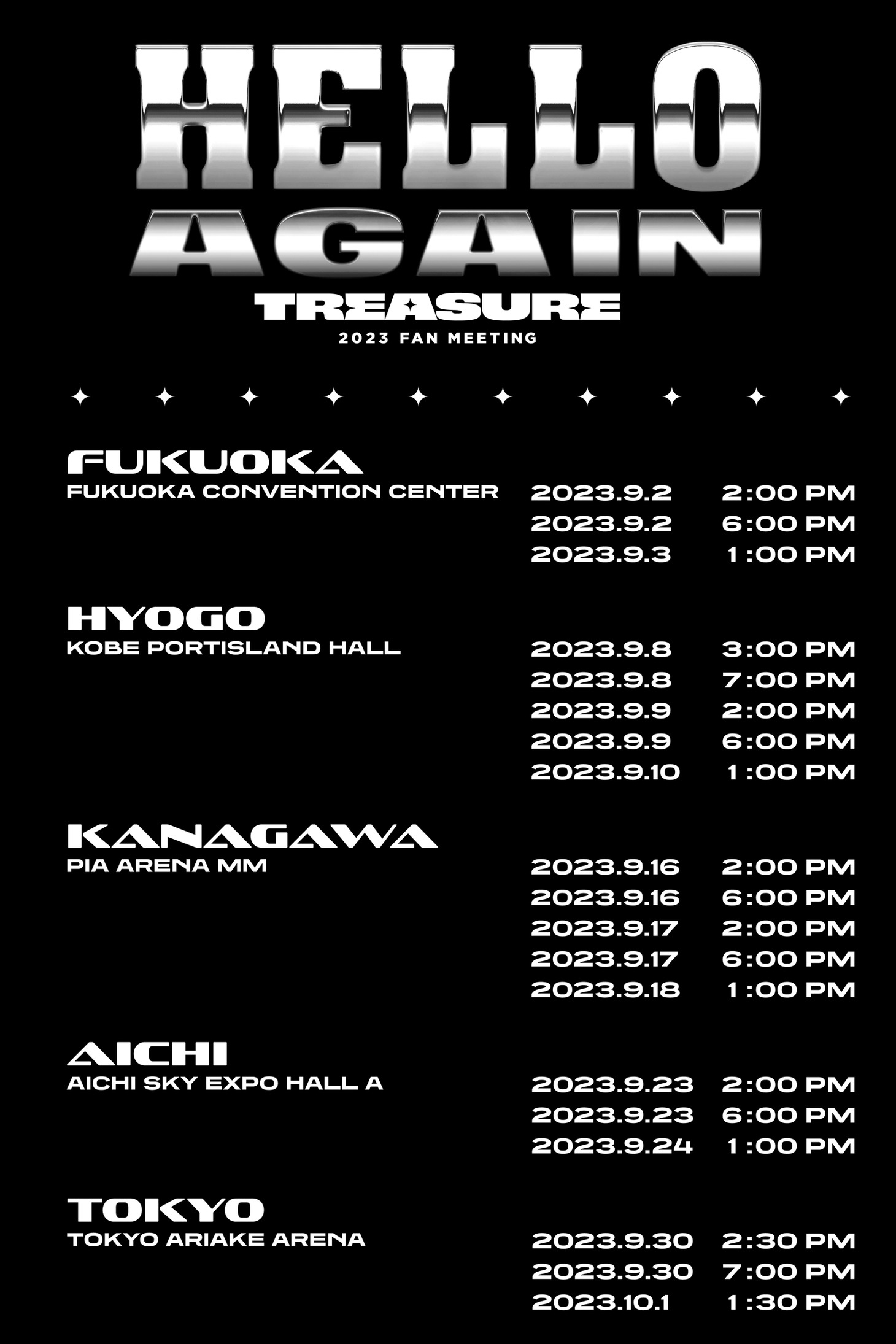 「2023 TREASURE FAN MEETING～HELLO AGAIN～」告知ビジュアル